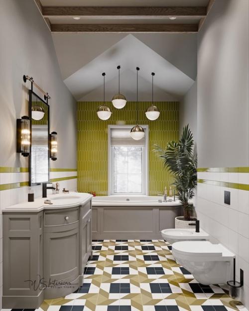 Санузел с яркими акцентами. 01