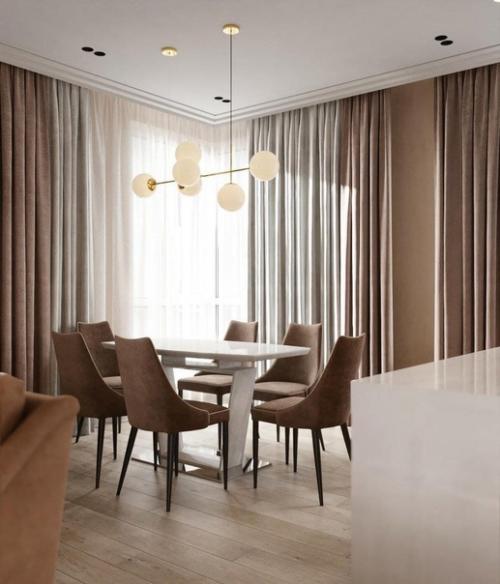 Кухня - гостиная в бежевых тонах! 02