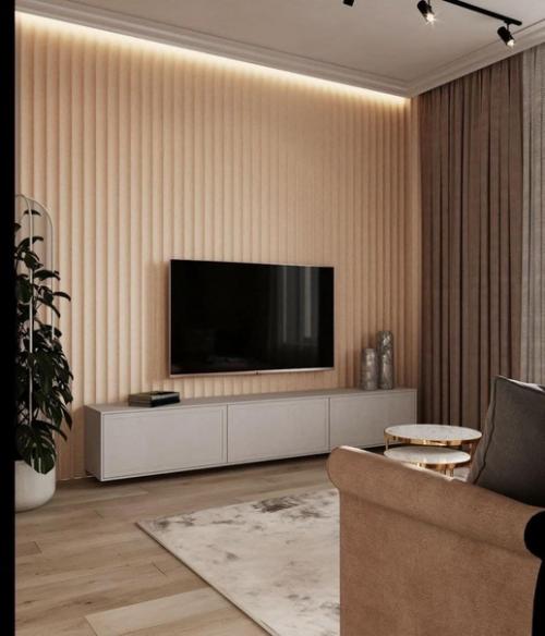 Кухня - гостиная в бежевых тонах! 03