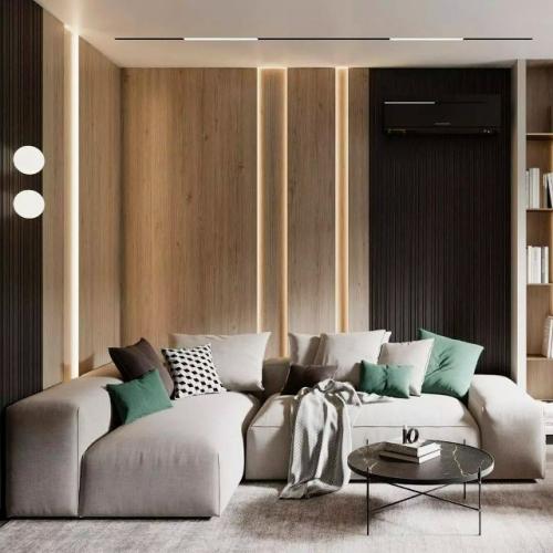 Минималистичный интерьер кухни - гостиной отличается чистыми линиями и продуманной функциональностью. 01