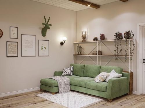 Стильная кухня - гостиная в загородном доме. 04