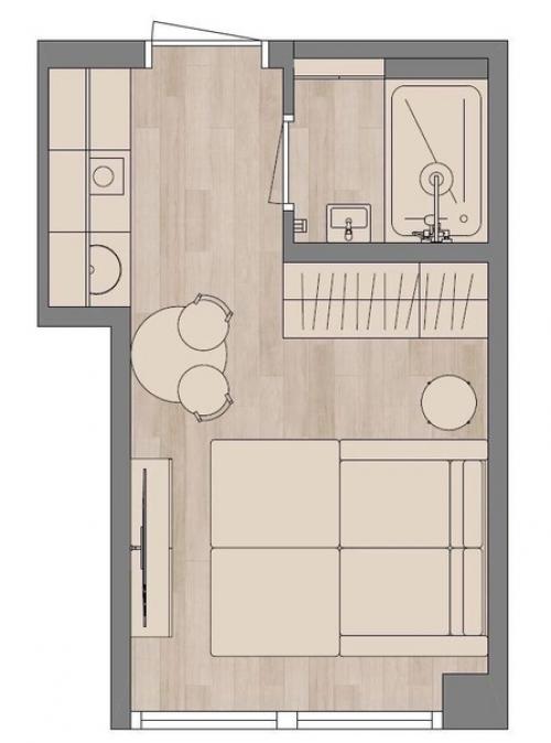 Квартира - студия площадью 13 кв. 05