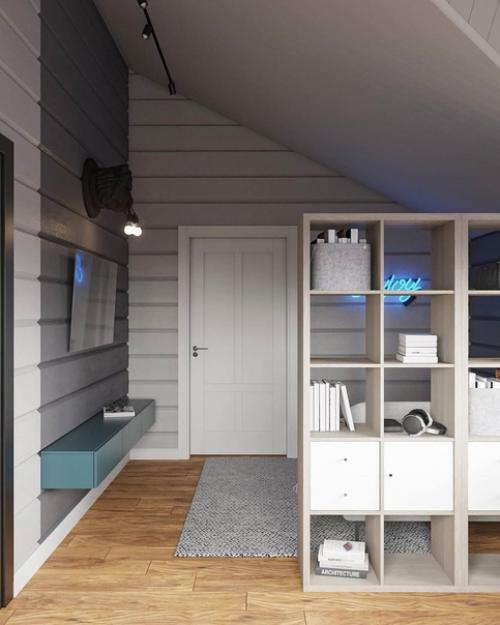 Комната для мальчика подростка в доме из бруса. 01