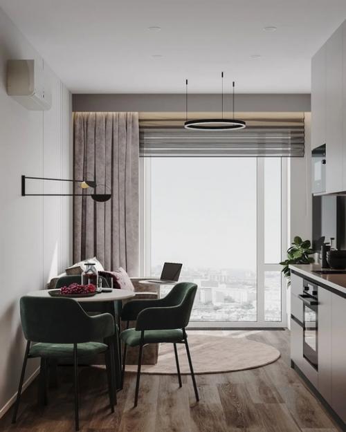 Компактная и уютная кухня. 05