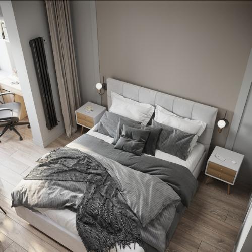 Спальня в стиле минимализм.