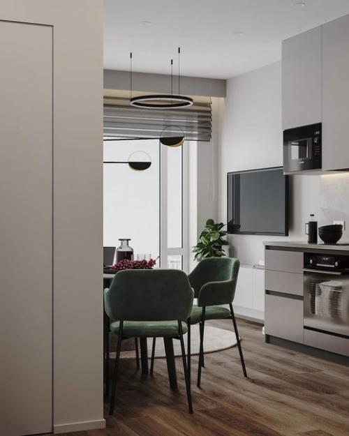 Компактная и уютная кухня. 03