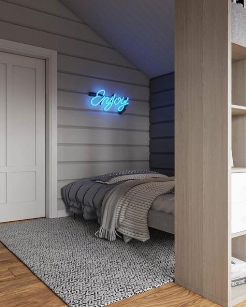 Комната для мальчика подростка в доме из бруса. 02