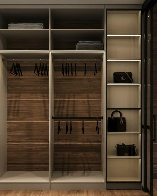 Современный интерьер выполнен в элегантной и сдержанной стилистике с акцентом на благородные материалы и продуманную геометрию пространства. 04