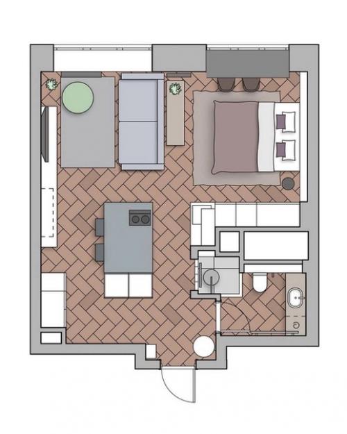 Шикарная квартира, площадью - 41, 9 кв. 05