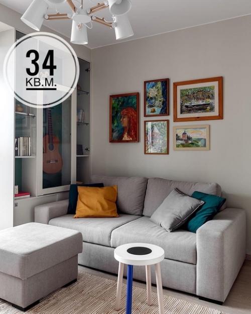 Однокомнатная квартира площадью 34 кв.