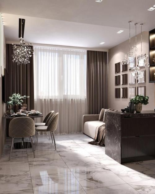 Кухня - гостиная на контрасте. 07