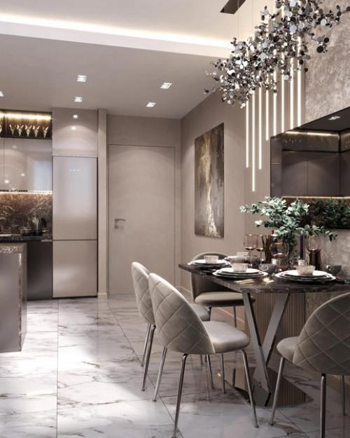 Кухня - гостиная на контрасте. 08