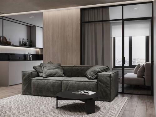 Практичный современный интерьер квартиры площадью 110 кв. 02