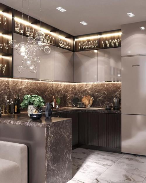 Кухня - гостиная на контрасте. 01