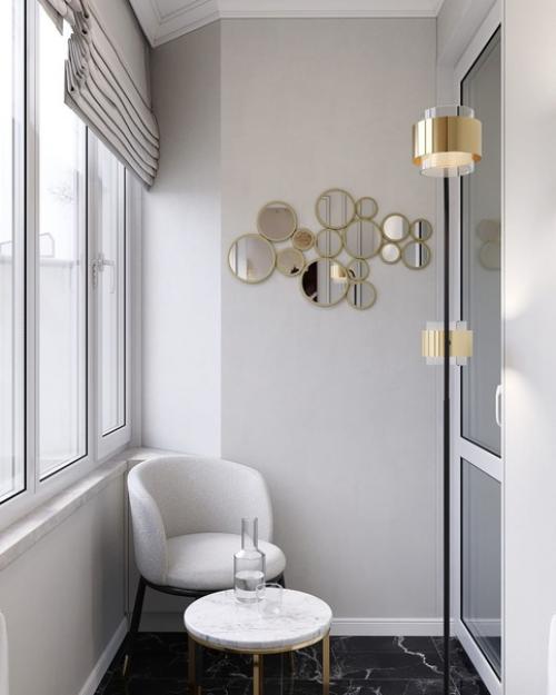 Красивый и стильный балкон для отдыха. 02