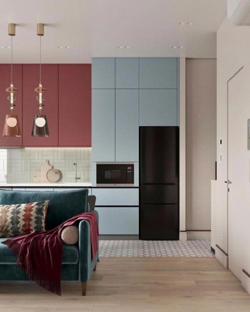 Потрясающий интерьер кухни - гостиной. 02