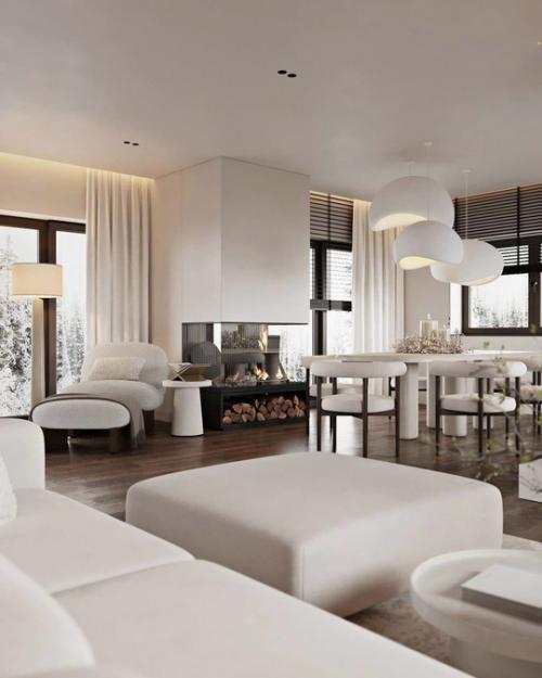 Этот интерьер - пример того, как сдержанная палитра может создать по-настоящему тёплую и уютную атмосферу. 01