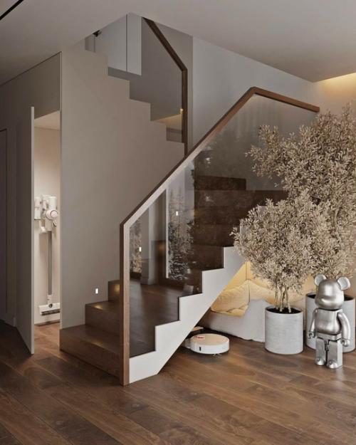 Этот интерьер - пример того, как сдержанная палитра может создать по-настоящему тёплую и уютную атмосферу. 06