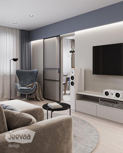 Стильная квартира.  Спокойное сочетание цветовой гаммы. 08