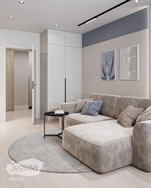 Стильная квартира.  Спокойное сочетание цветовой гаммы. 06