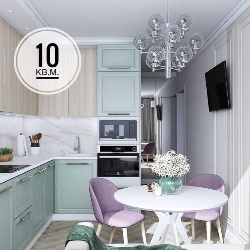 Очень нежная, светлая и вместительная кухня.