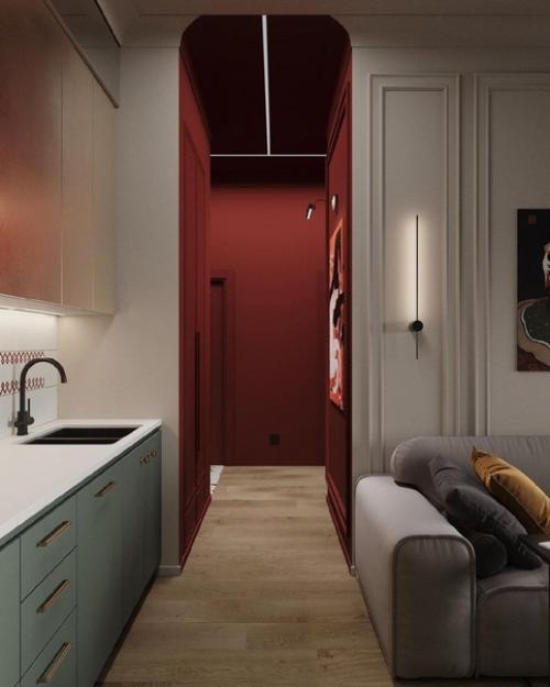 Кухня - гостиная, общая площадь 21, 12 кв. 02