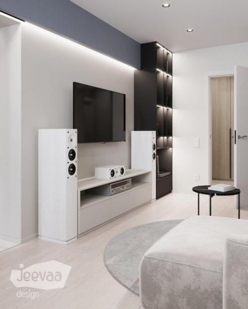 Стильная квартира.  Спокойное сочетание цветовой гаммы. 01