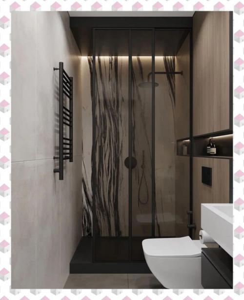 Порция красоты.  Идеальное сочетание, когда есть возможность в гостевом санузле сделать душевую, а в мастер - ванну. 03