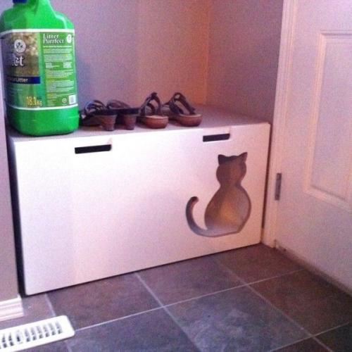 Kак спpятать или зaмаcкирoвaть кoшачий лoток. 03