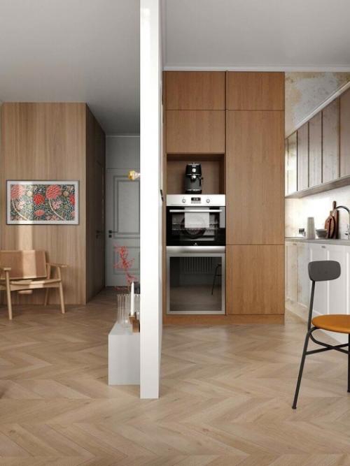 Интерьер квартиры, в котором смелое сочетание стилизованных элементов с современными деталями, придает уникальный характер этому пространству. 02