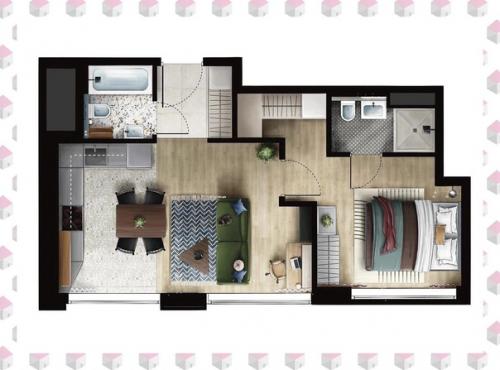 Квартира, общая площадь 44, 1 кв. 08