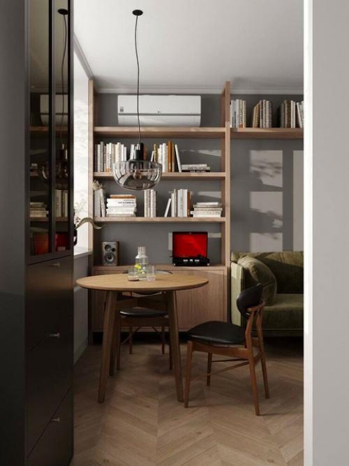 Интерьер квартиры, в котором смелое сочетание стилизованных элементов с современными деталями, придает уникальный характер этому пространству. 07