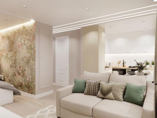 Эта 1-комнатная квартира - прекрасный пример того, как даже небольшое пространство может выглядеть стильно, изящно и легко. 09