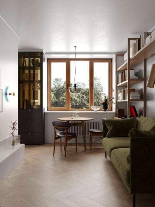 Интерьер квартиры, в котором смелое сочетание стилизованных элементов с современными деталями, придает уникальный характер этому пространству. 08