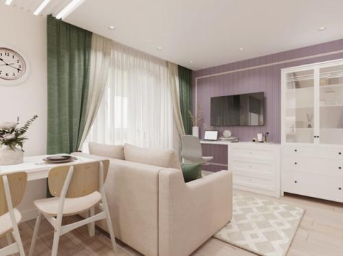 Эта 1-комнатная квартира - прекрасный пример того, как даже небольшое пространство может выглядеть стильно, изящно и легко. 07