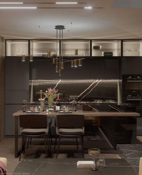 Интерьер в шоколадных оттенках. 02