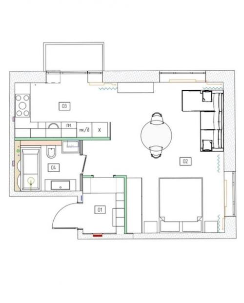 Квартира, общей площадью - 42 кв. 08