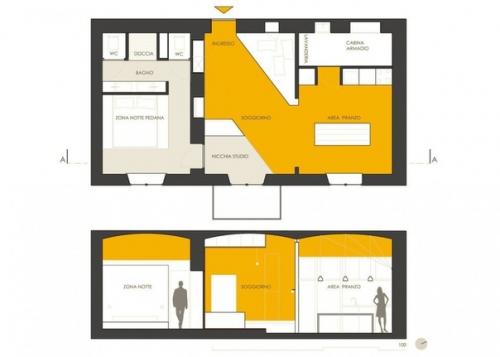 Апартаменты оформлены для сдачи в аренду и представлены тремя зонами - гостиной, совмещённой со столовой и кухней, спальней и ванной. 09