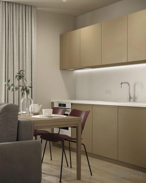 Квартира - студия, общей площадью - 26, 6 кв. 01