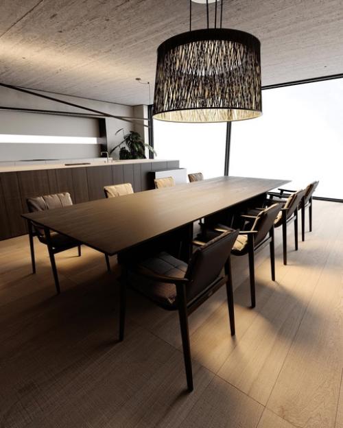 Кухня - гостиная с панорамным видом. 07