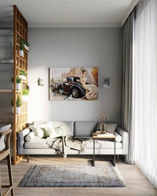 Кухня - гостиная в скандинавском стиле. 04