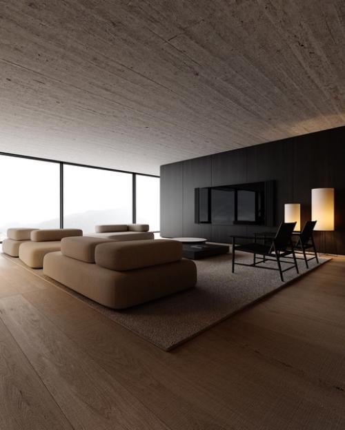 Кухня - гостиная с панорамным видом. 03