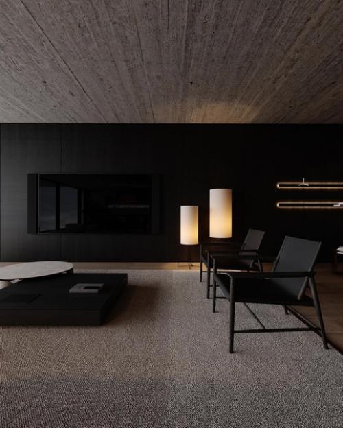 Кухня - гостиная с панорамным видом. 04