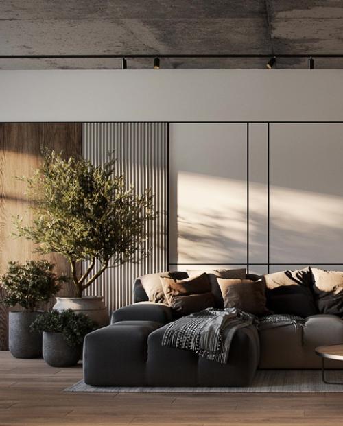 Брутальная кухня - гостиная. 06