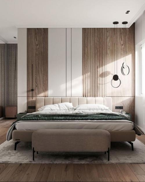 Спальня с интересным стеклянным шкафом. 06