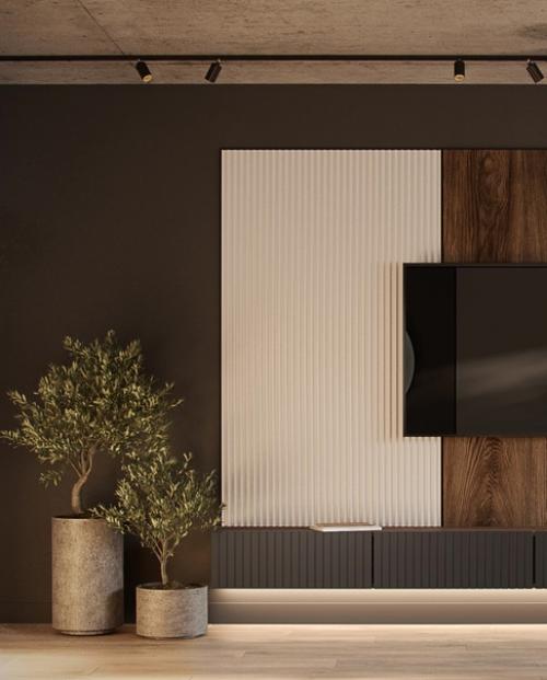 Брутальная кухня - гостиная. 08