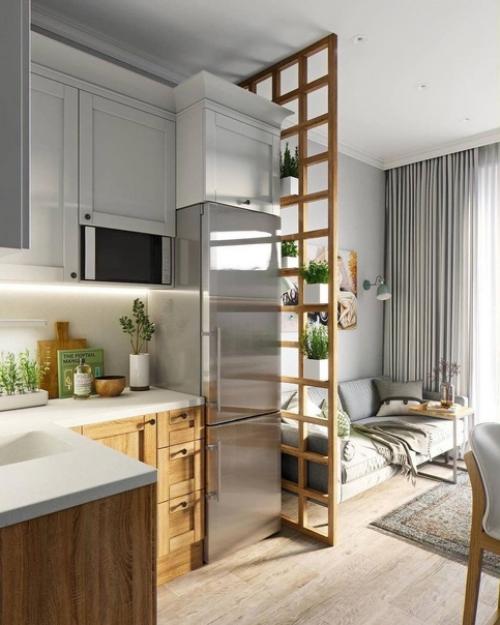 Кухня - гостиная в скандинавском стиле. 03