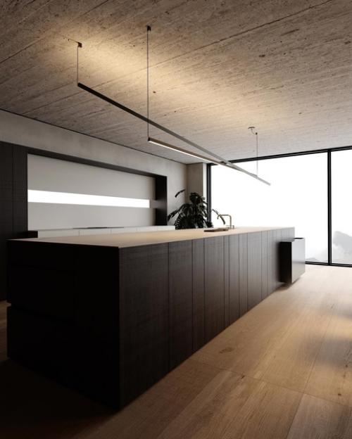 Кухня - гостиная с панорамным видом. 08