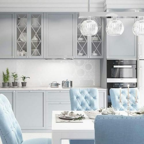 Серая кухня с акцентами. 01