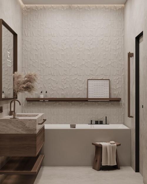 Наслаждаемся красотой.  Стильный проект ванной комнаты. 03